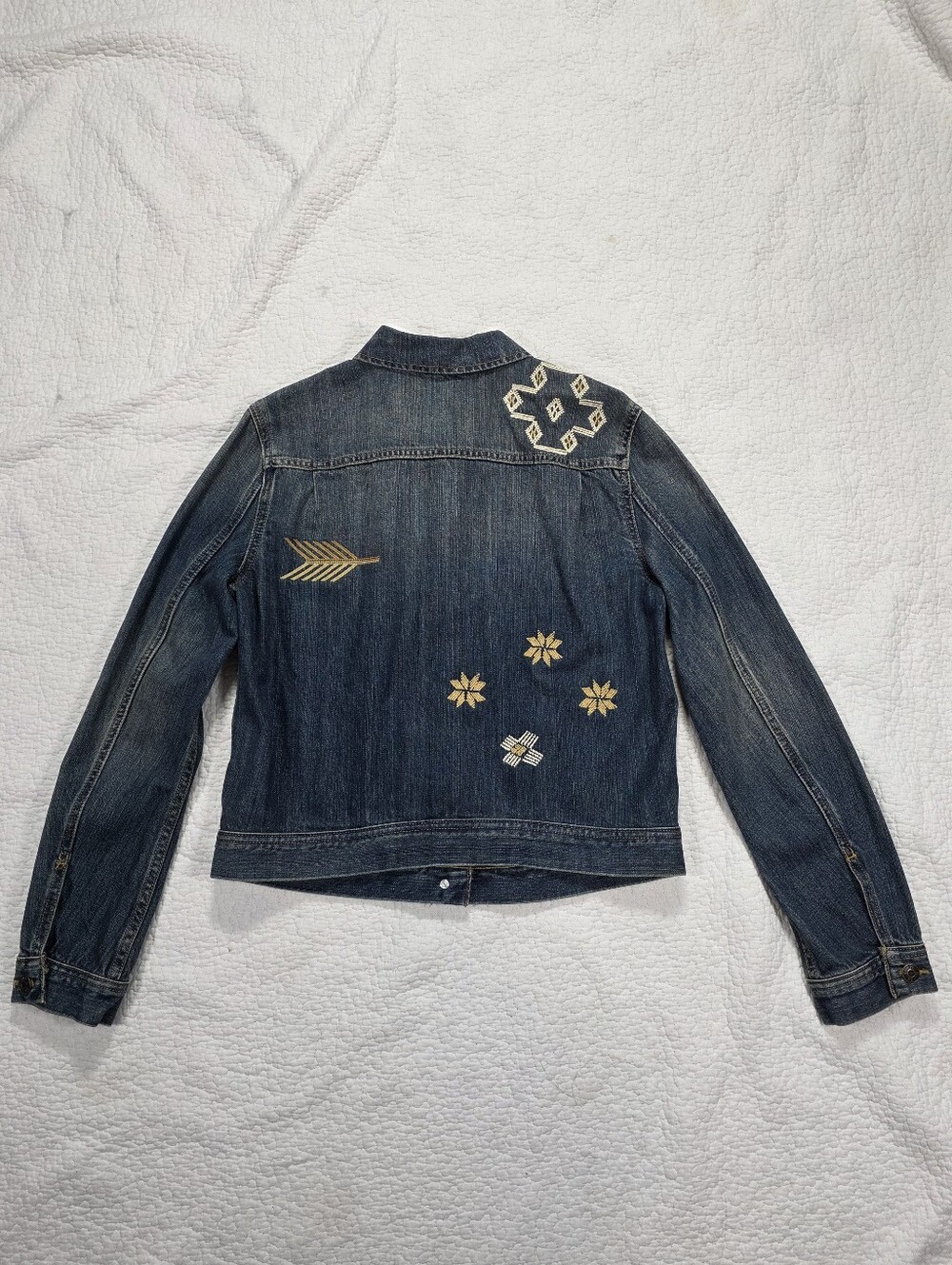 Chaps Embroidered Denim Jacket - Blue - Picture 4 of 13